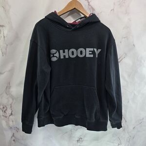 Hooey Hoodie Mens Large Black Sweatshirt Pullover Cotton Aztec Southwestern